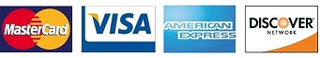 Visa, Mastercard, American Express, Discover